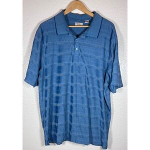 Hudson River Heritage Classics Mens XXL Blue Striped‎ Short Sleeve Polo Shirt